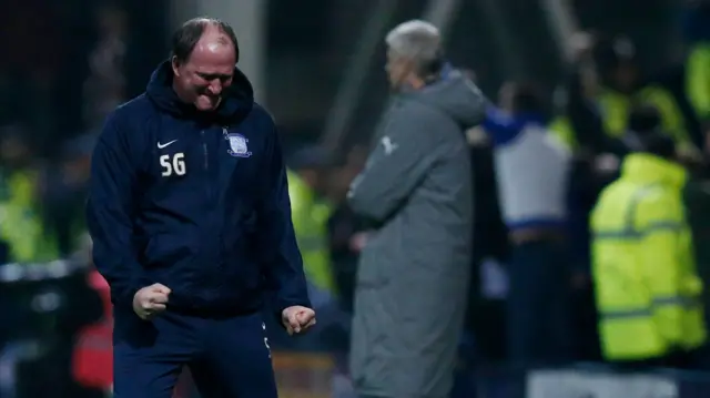 Simon Grayson celebrates