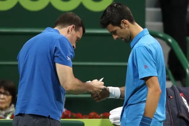 Novak Djokovic receives treatment