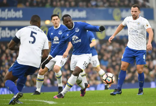 Romelu Lukaku of Everton in action