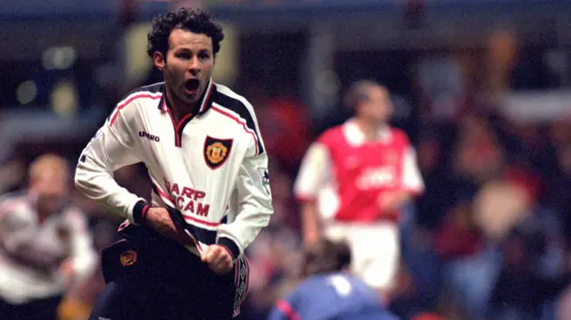 Ryan Giggs celebrating, 1999