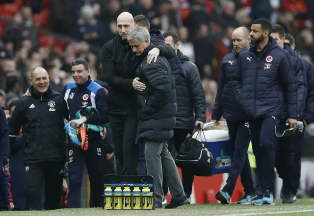 Jaap Stam and Jose Mourinho