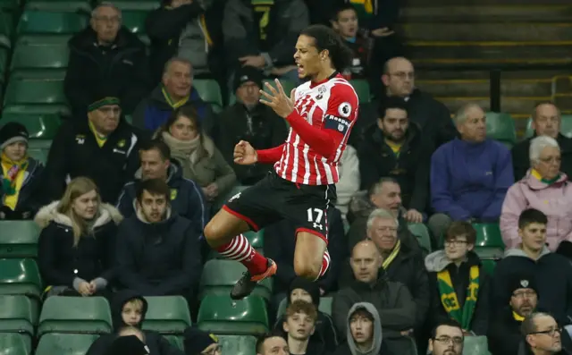 Virgil van Dijk celebrates