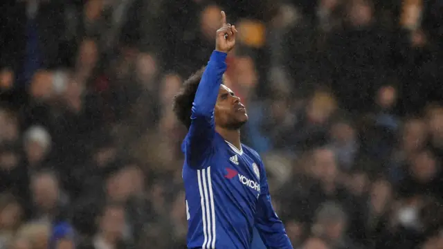 Willian celebrates