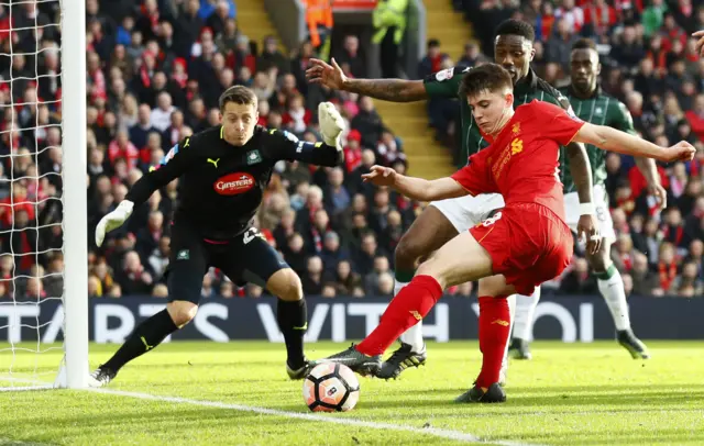 Liverpool striker Ben Woodburn