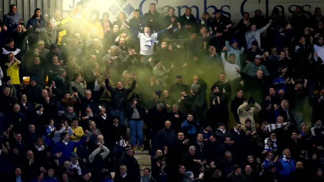 Leeds fans celebrate