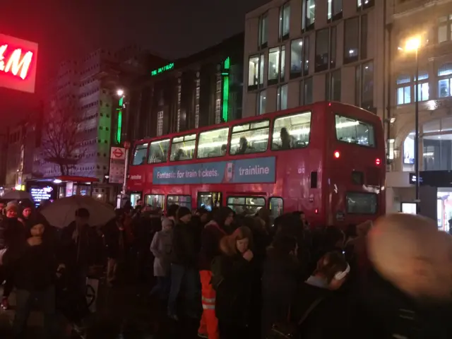 Bus queue at Oxford Street