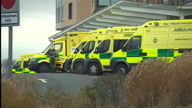 Ambulances outside hospital