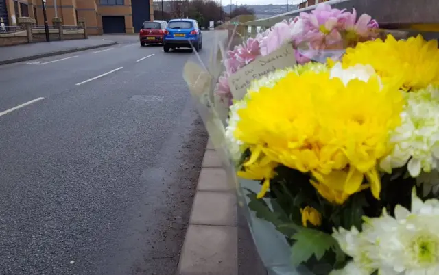 Flowers at crash site