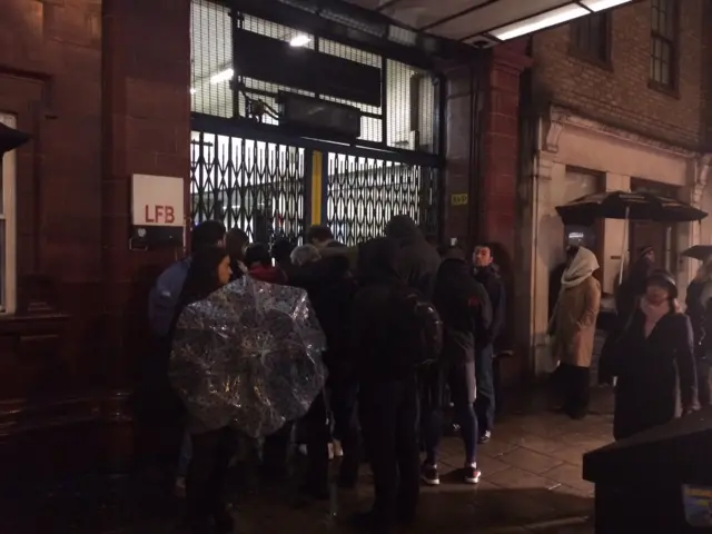 Queues outside Tube station