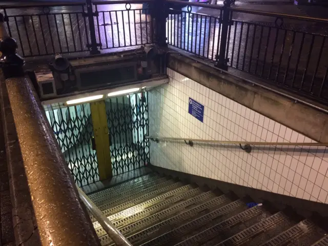 Closed gates at Oxford Street