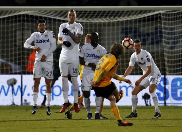 Luke Berry takes a free kick