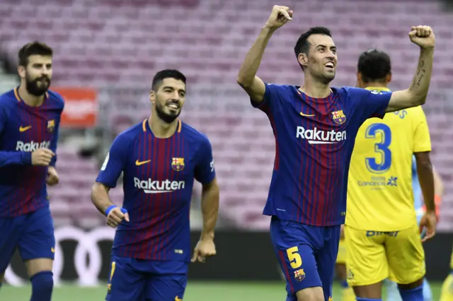 Sergio Busquets celebrates