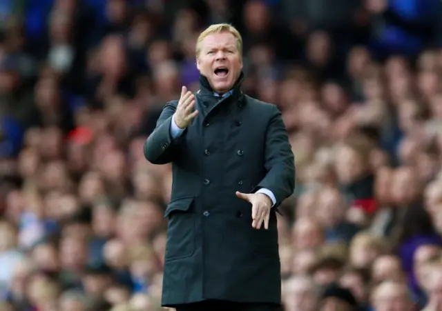 Ronald Koeman looks on