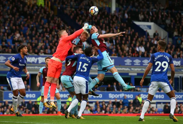 Pickford saves Woods' header