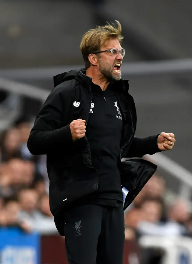 Klopp shouts on the sidelines