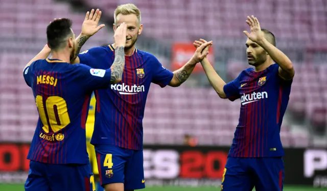 Lionel Messi celebrates