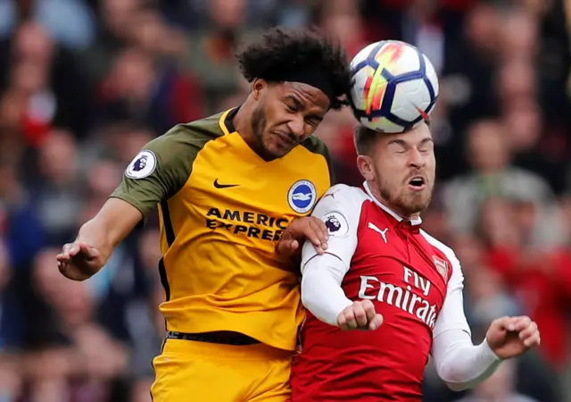 Brown and Ramsey fight for header