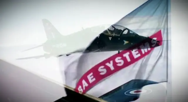 Hawk jet and BAE flag