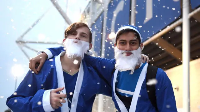 Leicester fans in a festive mood