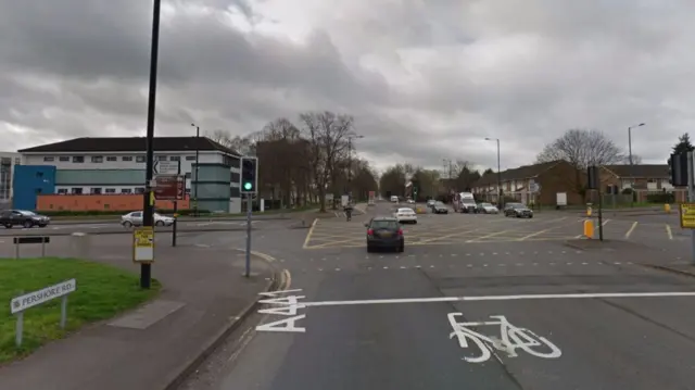 The junction of Edgbaston Road and Pershore Road in Birmingham