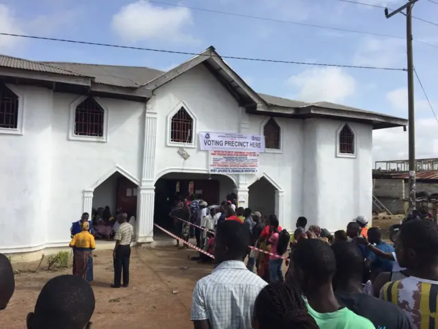 Polling station in Liberia