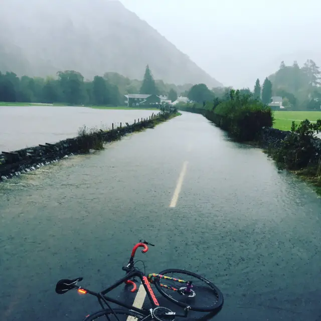 Flooding in Borrowdale Valley