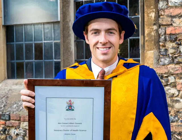 Alex Dowsett post ceremony