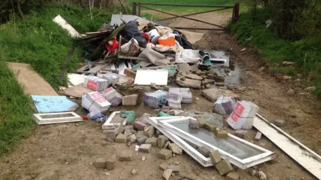 Flytipped rubbish