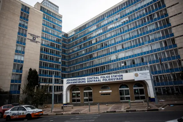 This picture taken on June 12, 2017 shows a general view of the Johannesburg Central Police Station, formerly known as John Vorster Square which was the site of the death of political activist and detainee Ahmed Timol