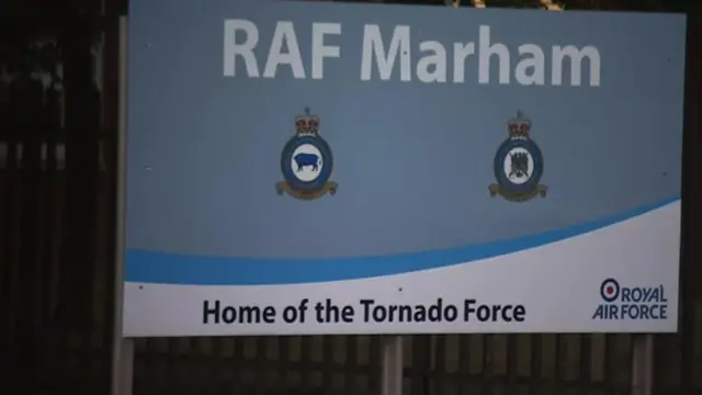 Sign at entrance to RAF Marham