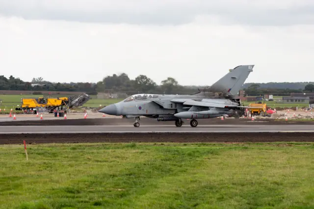 Tornado jet on runway at Marham