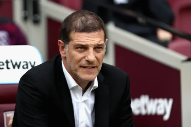 West Ham boss Slaven Bilic is speaking now