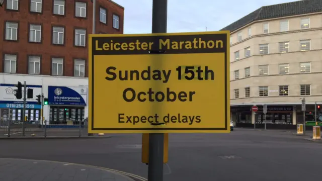 Leicester Marathon sign