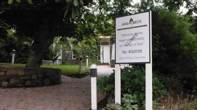 Sark hotel sign closed