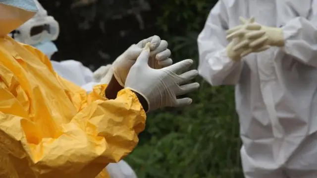 Health workers in Liberia during Ebola outbreak