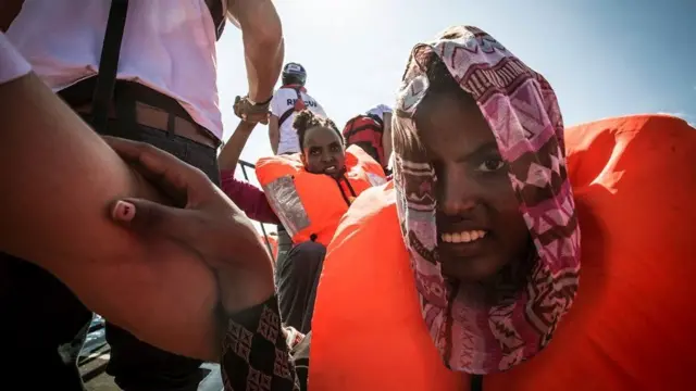 Migrant on boat