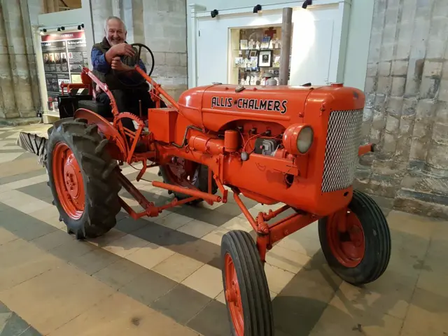 Tractor in Ely Cathedral