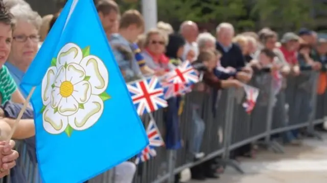 Yorkshire flag and union flags