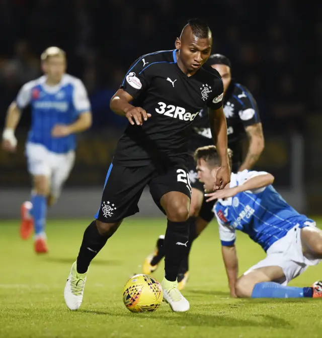 Alfredo Morelos has been rather isolated up front for Rangers