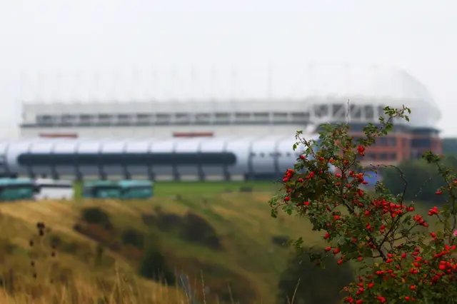 Autumn colours outside the Stadium of Light