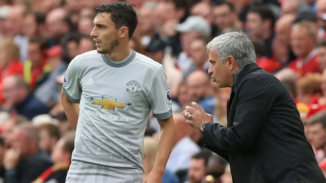 Matteo Darmian with Jose Mourinho