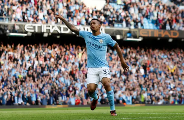 Gabriel Jesus celebrates