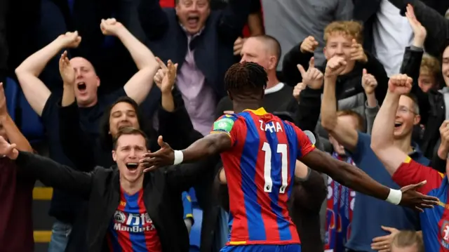 Wilfried Zaha celebrates