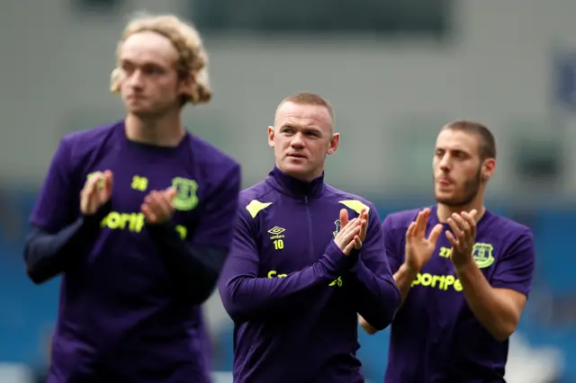 Wayne Rooney during the warm up