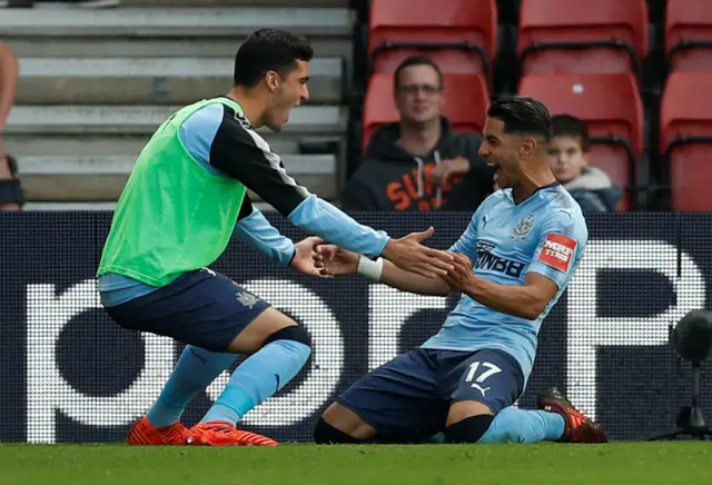 Ayoze Perez celebrates