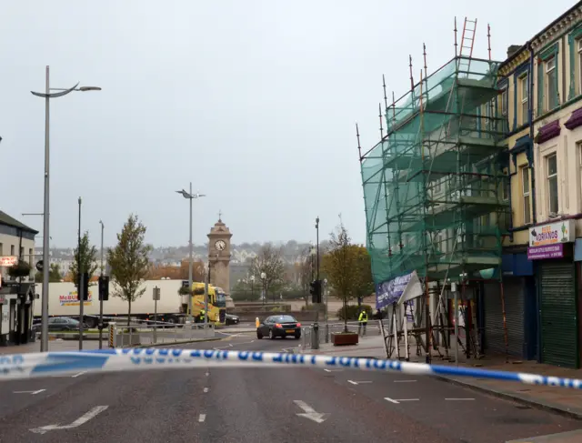 Dangerous scaffolding in Bangor