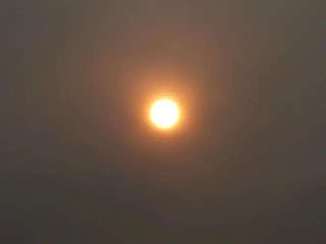 The sun pictured from Ramsey Saint Mary's