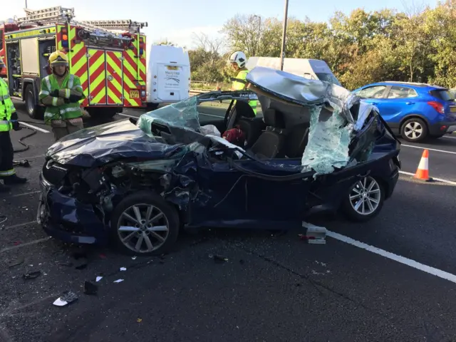 Scene of M6 crash