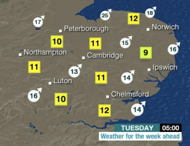 Overnight weather map