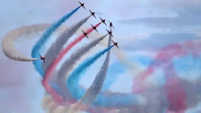 Red Arrows in the skies